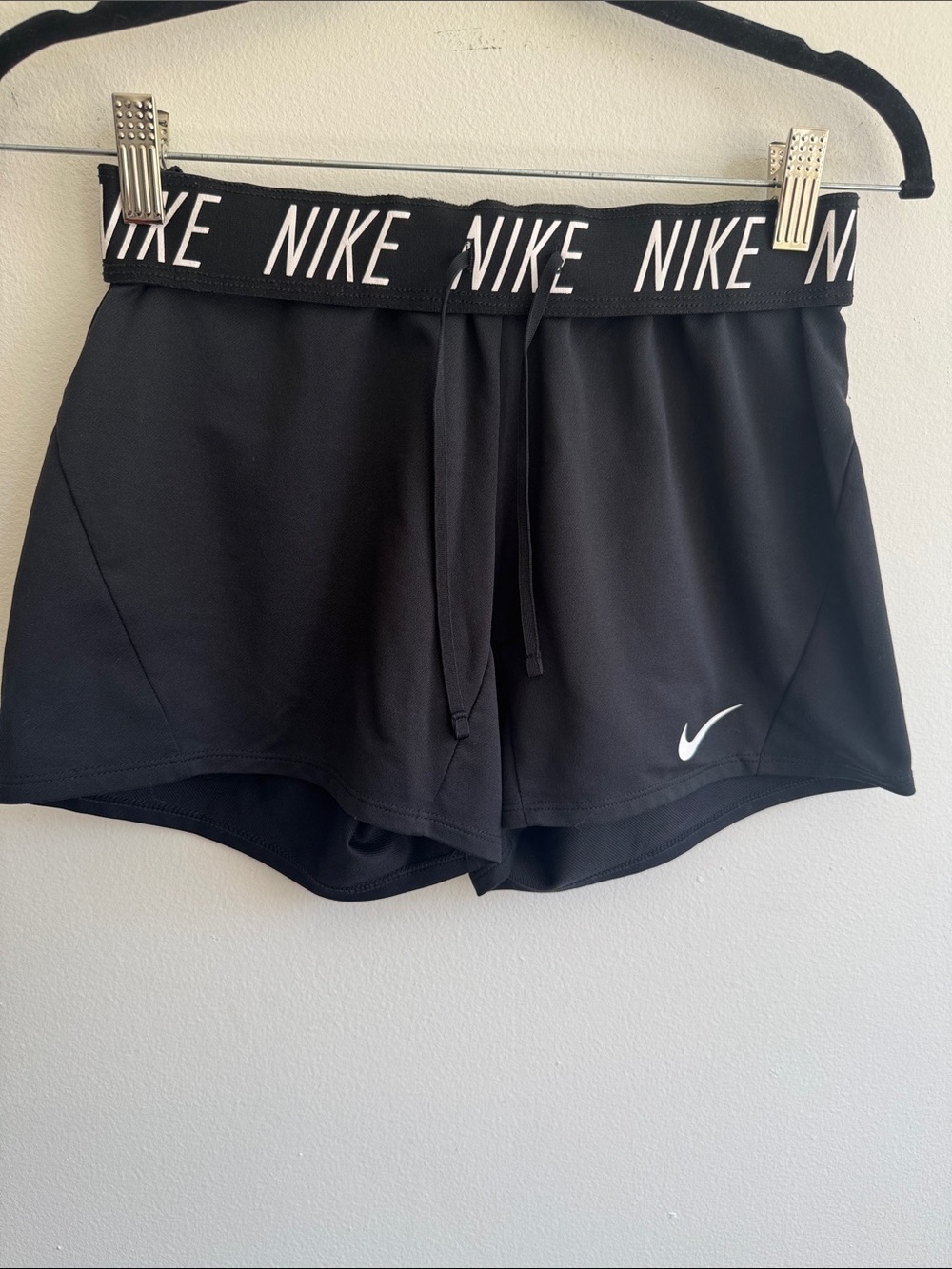 Nike Black Women's Running Shorts with White Swoosh Size XS